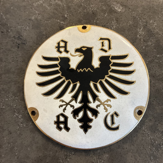 ADAC EAGLE GERMAN BADGE CAR GRILL EF WEIDMANN FRANKFURT EMBLEM METAL ENAMEL B1