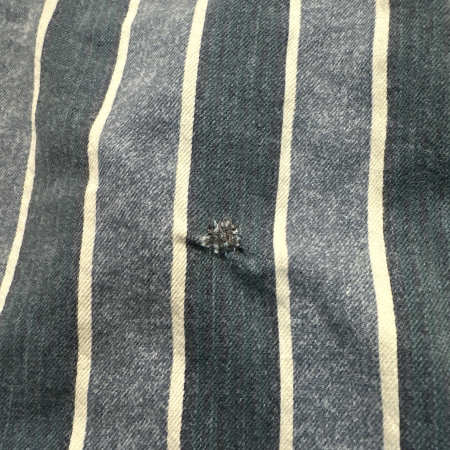 Vtg Heavy Cotton Button Down Shirt Blue Stripes L/XL 25" PTP High Quality 1A01