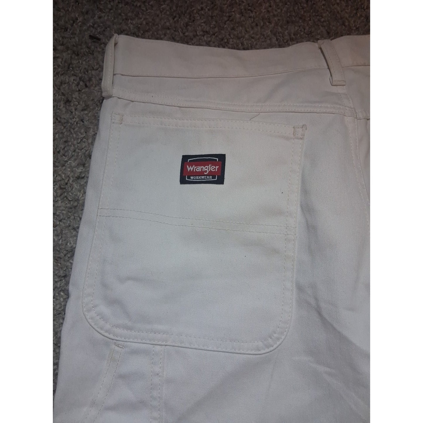Wrangler Workwear Painters Pants White Relaxed Fit Men's Size 32x30 A3