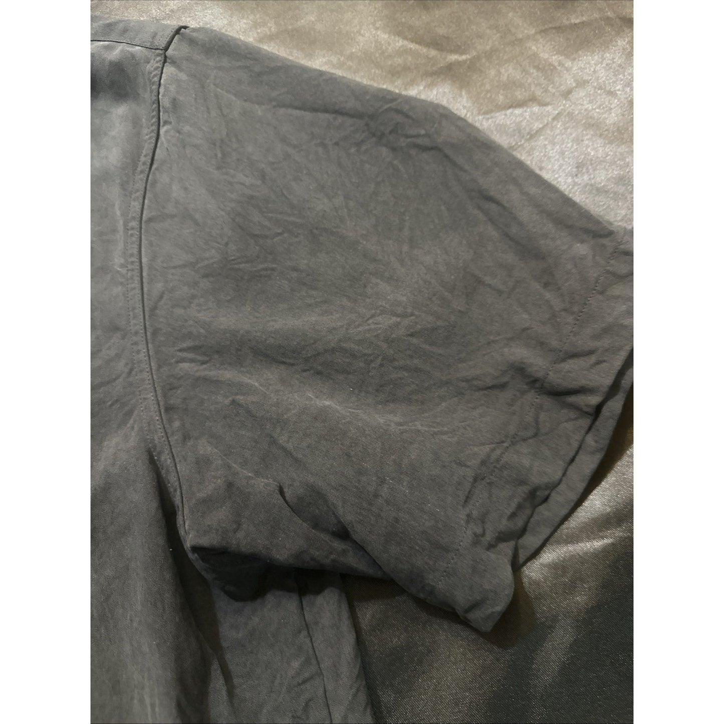 Nat Nast Luxury 100% Silk Button Down Shirt Mens L Onyx Black Bowling 1C19