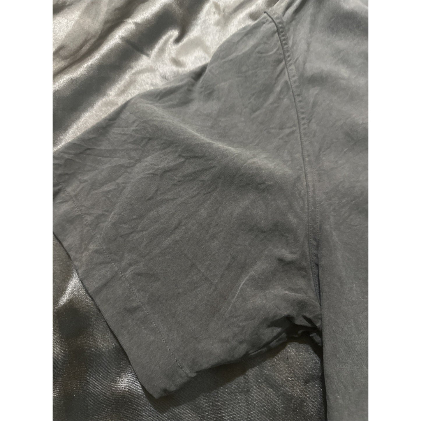 Nat Nast Luxury 100% Silk Button Down Shirt Mens L Onyx Black Bowling 1C19