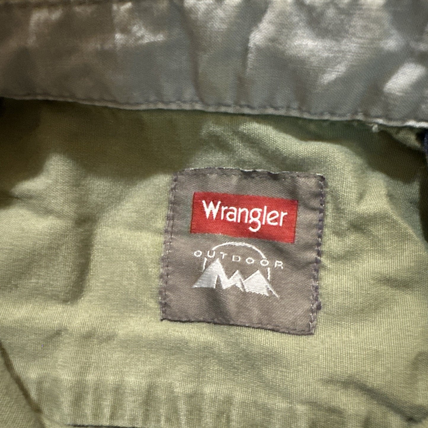 Wrangler Casual Button Down Long Sleeve Shirt 25" PTP Mens L Green Cotton 1A07