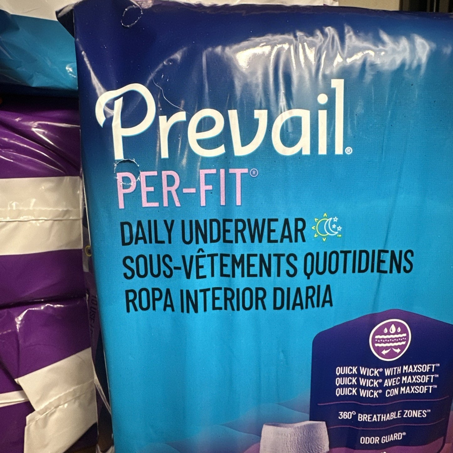 4 Bags Prevail Daily Per-Fit Underwear for Women, Medium (34"-46"), 80ct total