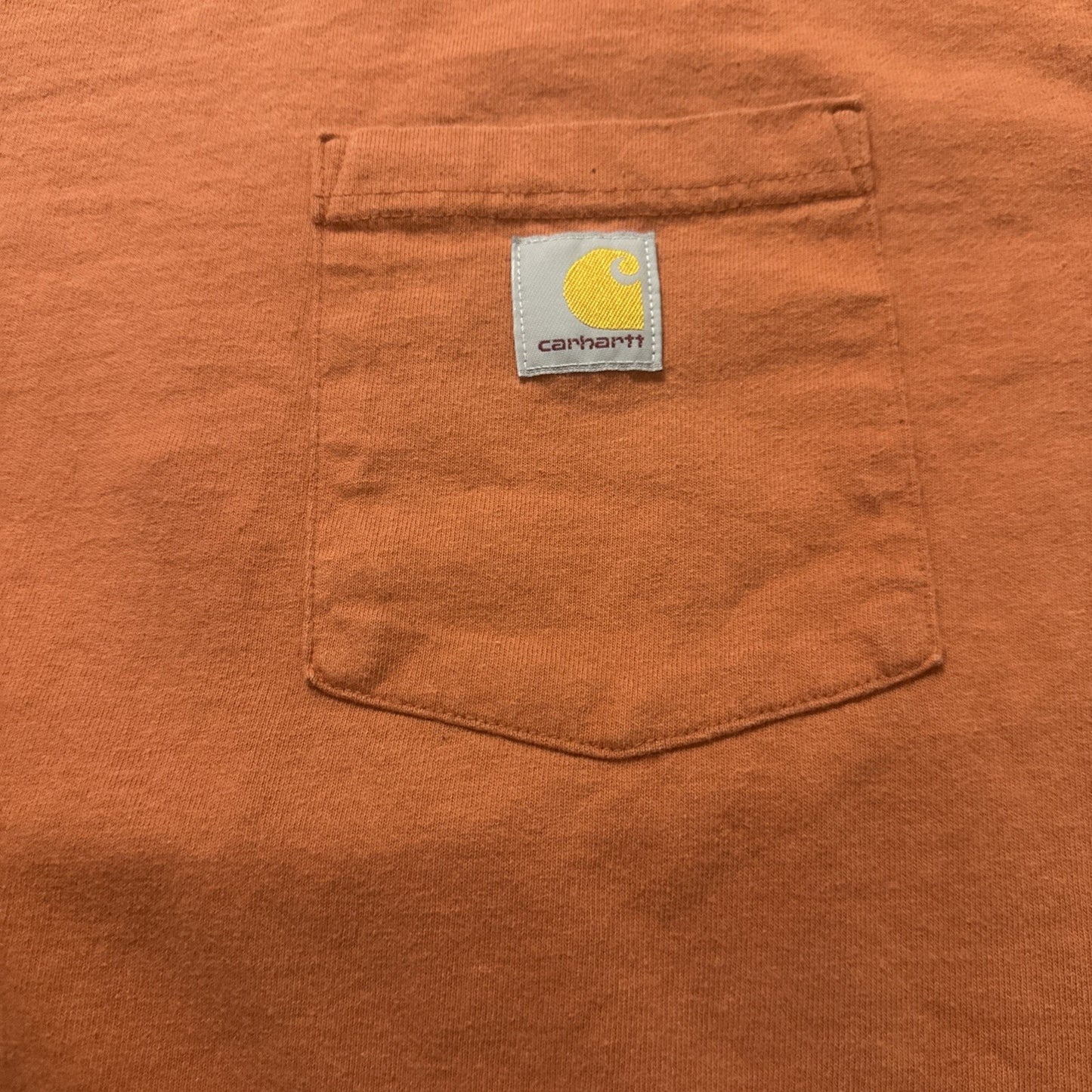 Carharrt Logo T Shirt Orange Tee Size XL Basic Mens 1A06