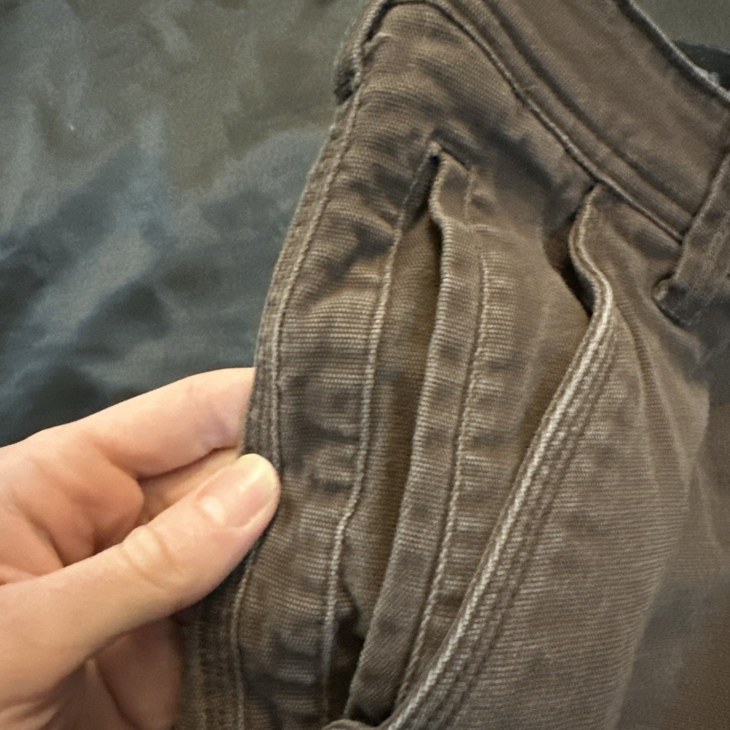 CAT Heavy Duty Straight Leg Pants Mens 34x30 Brown Elastic Waist Workwear 1B05