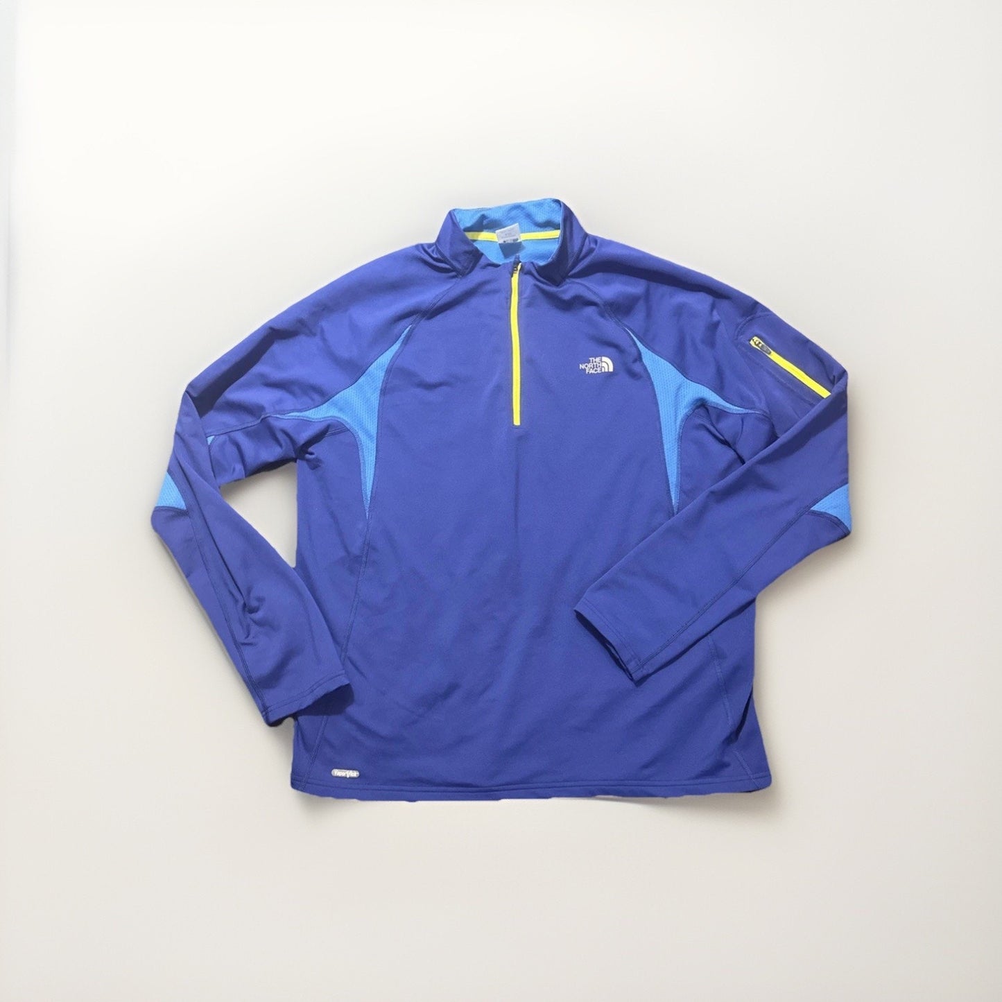 The North Face Pullover Quarter Zip Jacket Mens XL Blue Yellow Vapor Wick 1D06