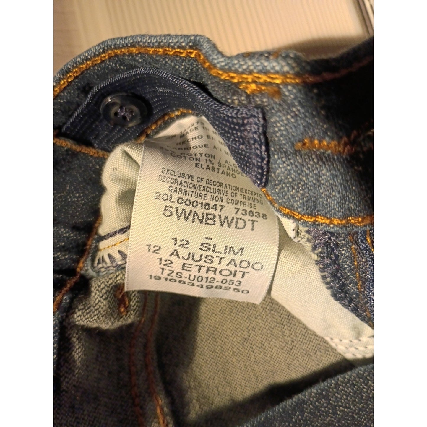 Wrangler Denim Junior Straight Leg, Slim Jeans Size 12 C8