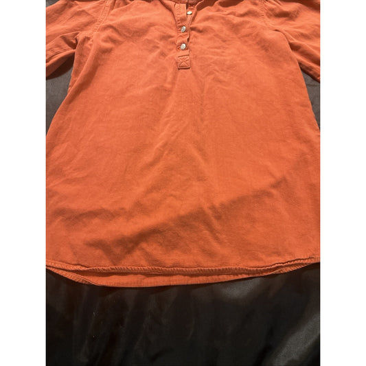 GAP Denim Orange Long Sleeve Women's Top Size Tall M 100% Cotton 1D01