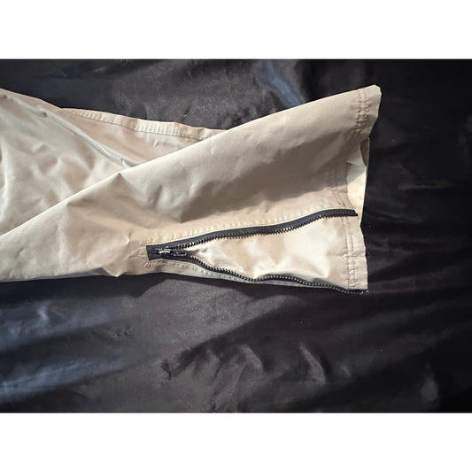 Woolrich Mens Vintage Wind Pants Size L 34x31 Tan Khaki Nylon Zip Ankle