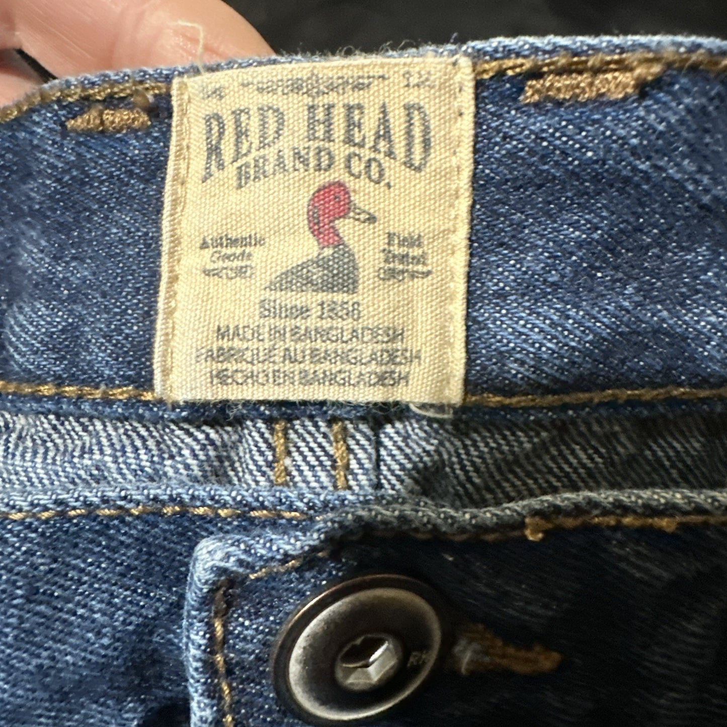 Red Head Brand Bangladesh Blue Denim Jeans Men’s 34x34 Straight Leg 100% Cotton
