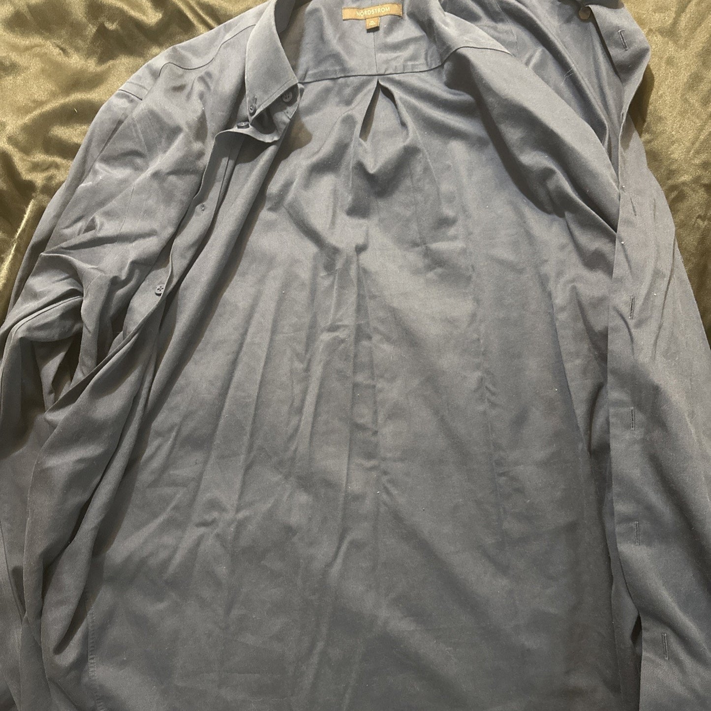 Nordstrom Smart Care Mens XL Tall Button Down Long Sleeve Dress Shirt Blue 1A18