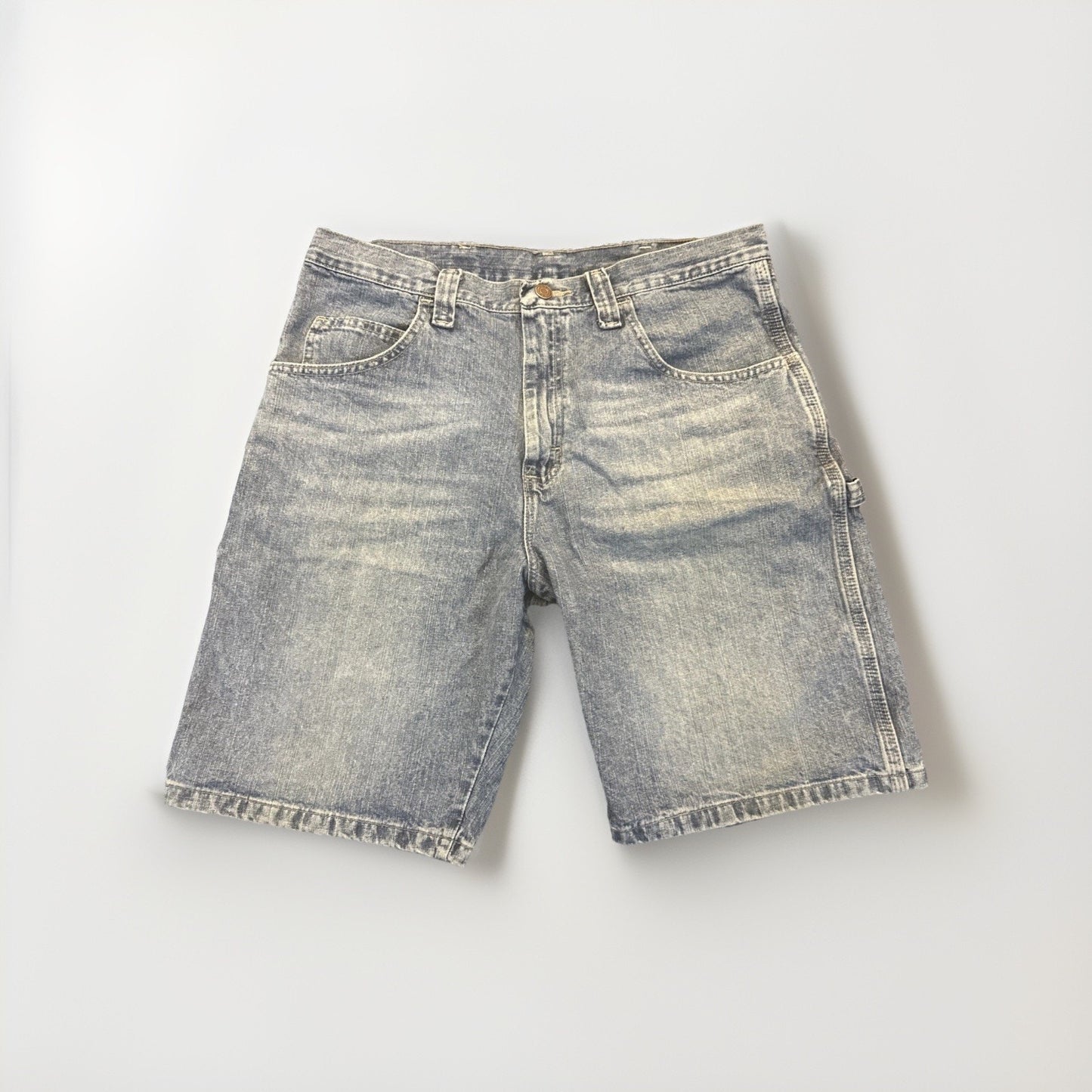 Wrangler Vtg Blue Lightwash Denim Shorts Mens 34 100% Cotton Carpenter Y2K 1B13