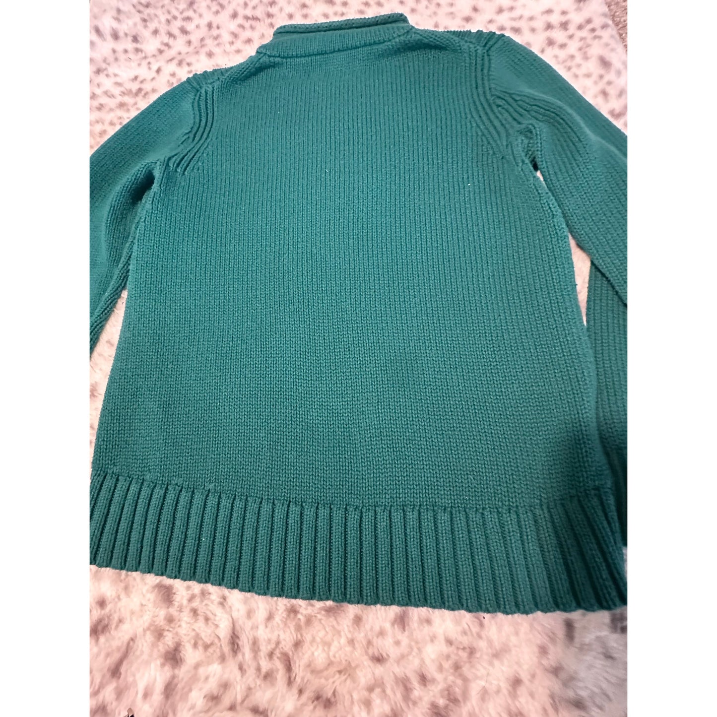 J. Crew Turquoise 100% Cotton Roll-down Turtleneck Sweater Women's Size M 2C15