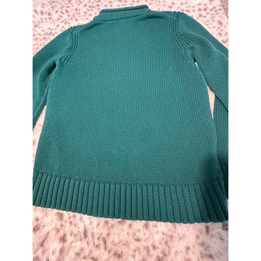 J. Crew Turquoise 100% Cotton Roll-down Turtleneck Sweater Women's Size M 2C15