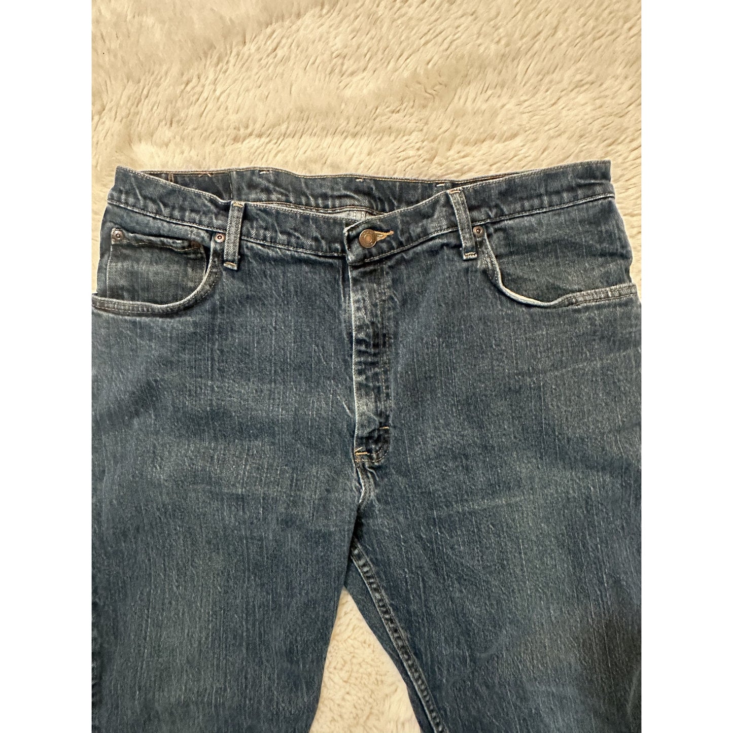 Wrangler Blue Denim Jeans 38x30 Regular Fit Straight Mexico 9VRGAMD Mens