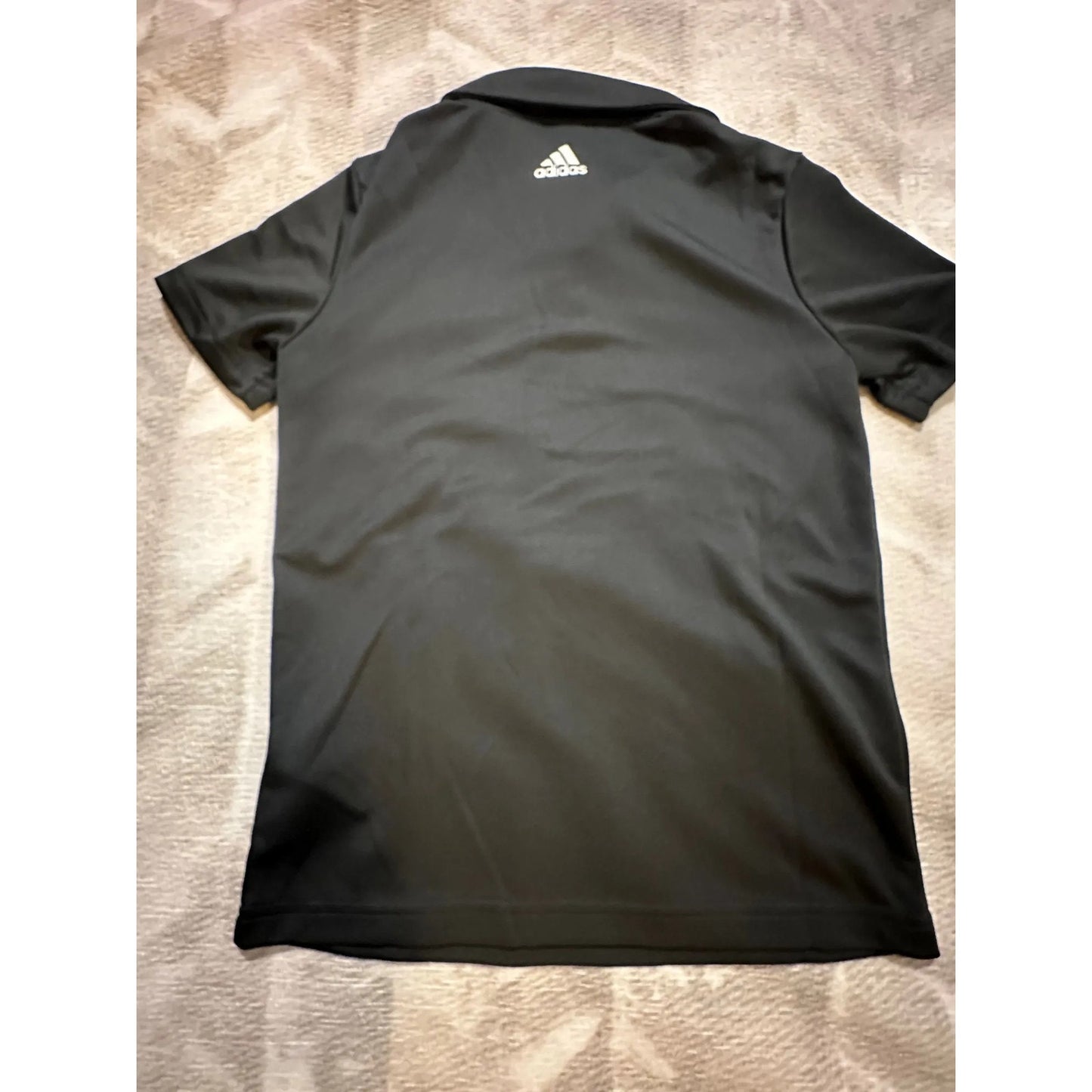 Adidas Boys Golf Polo Shirt S Black 3 Stripe Short Sleeve NWT Athletic