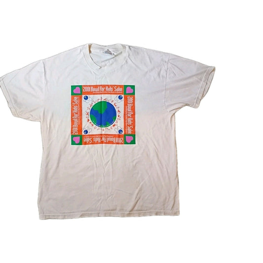 2001 Bowl For Kids Sake Adult Lrg Vtg Hanes T Shirt B2