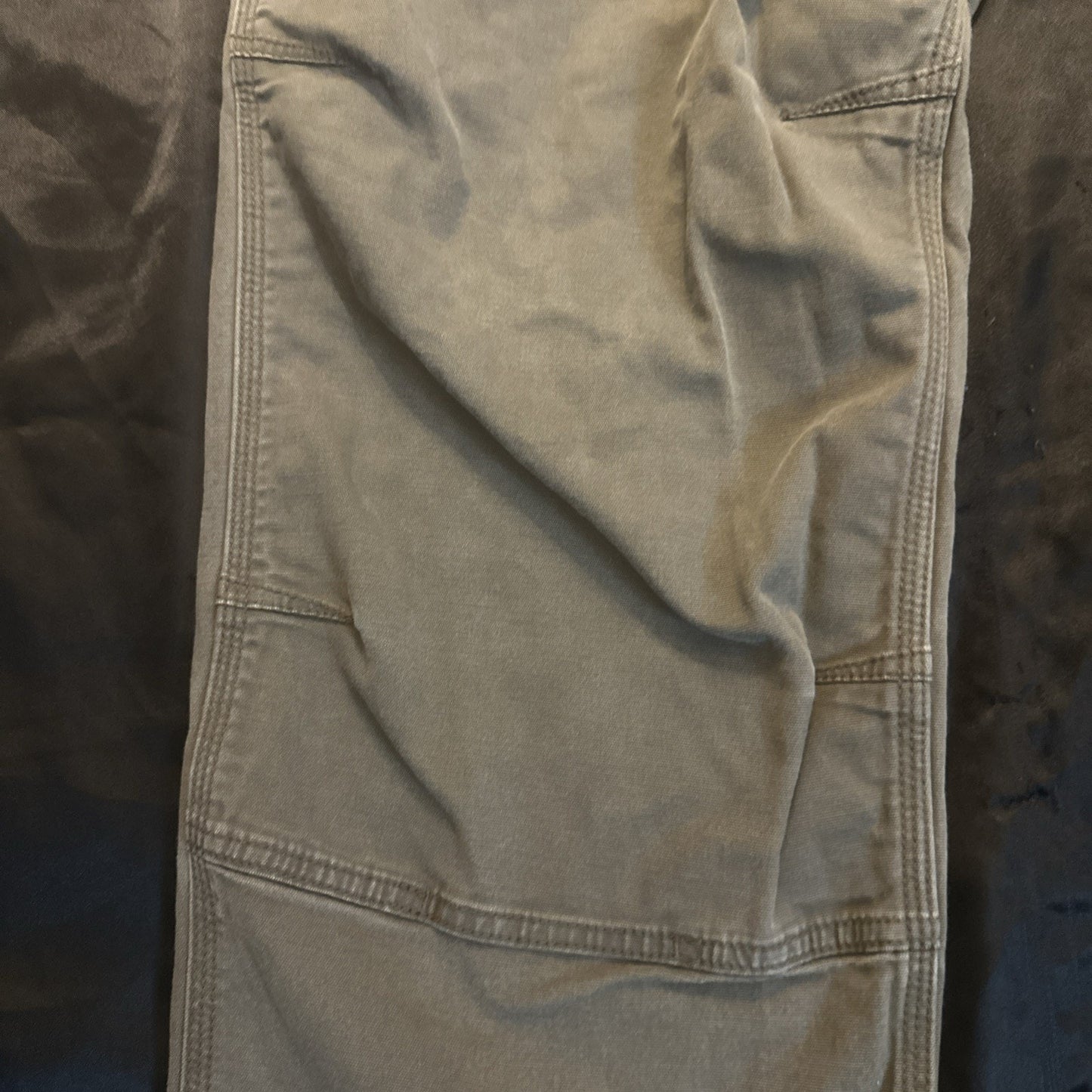 Carhartt 44x34 Relaxed Fit Olive Green Canvas Heavy Duty Pants Workwear 1B23