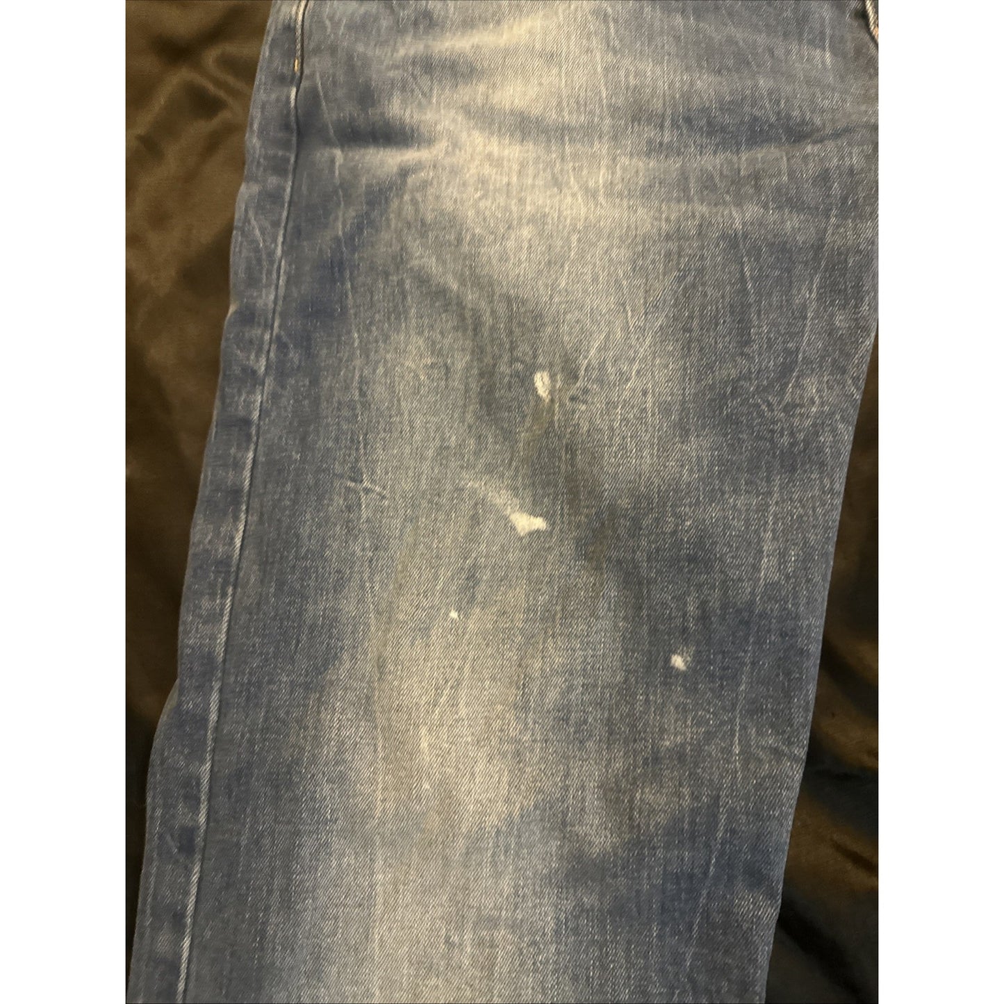 Levi's 502 Blue Denim Jeans Paint Workwear Mens 36x32 1C01