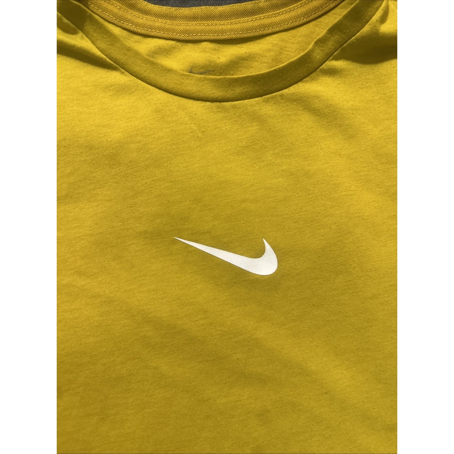 Nike Dri-fit Mustard Yellow T-Shirt Size S Tee Activewear 21" PTP Mens 1D03