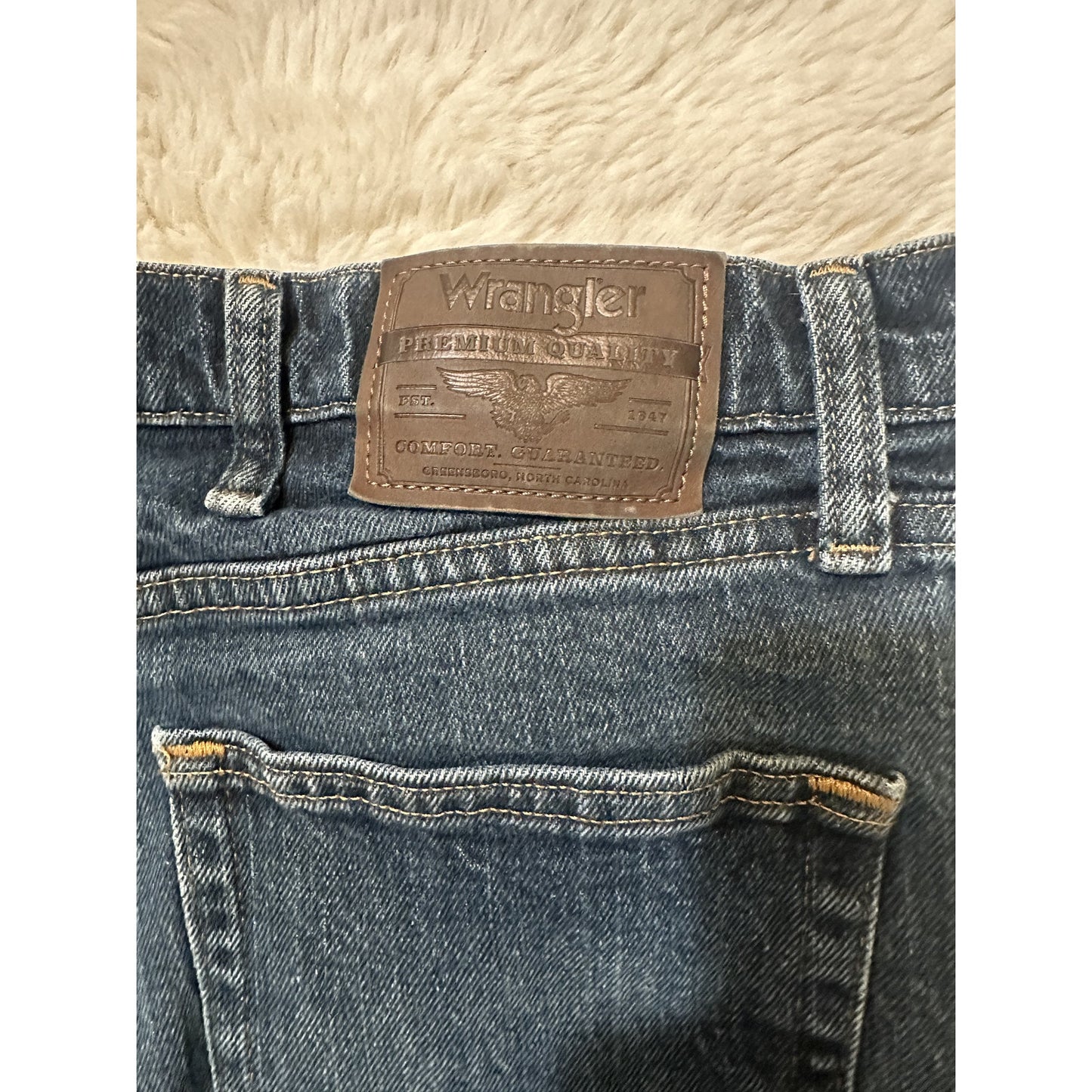 Wrangler Blue Denim Jeans 38x30 Regular Fit Straight Mexico 9VRGAMD Mens