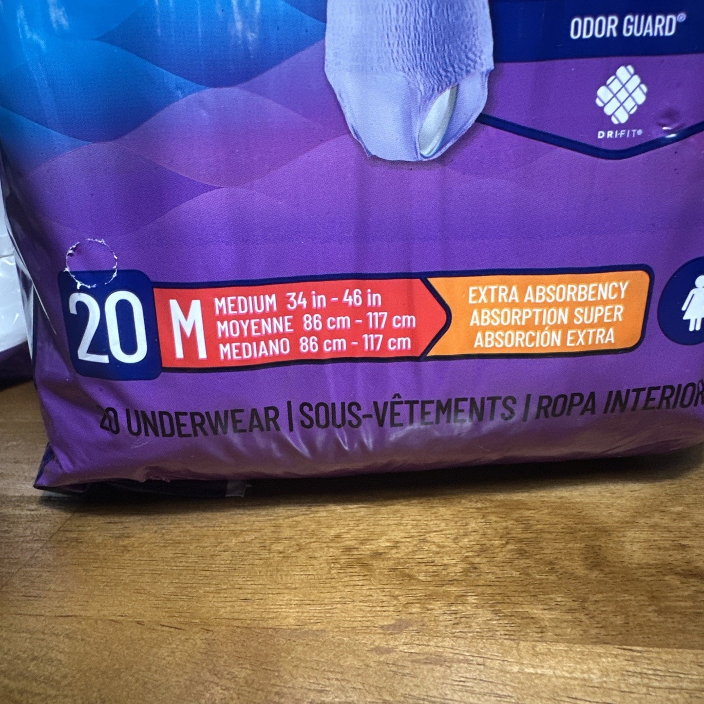 4 Bags Prevail Daily Per-Fit Underwear for Women, Medium (34"-46"), 80ct total