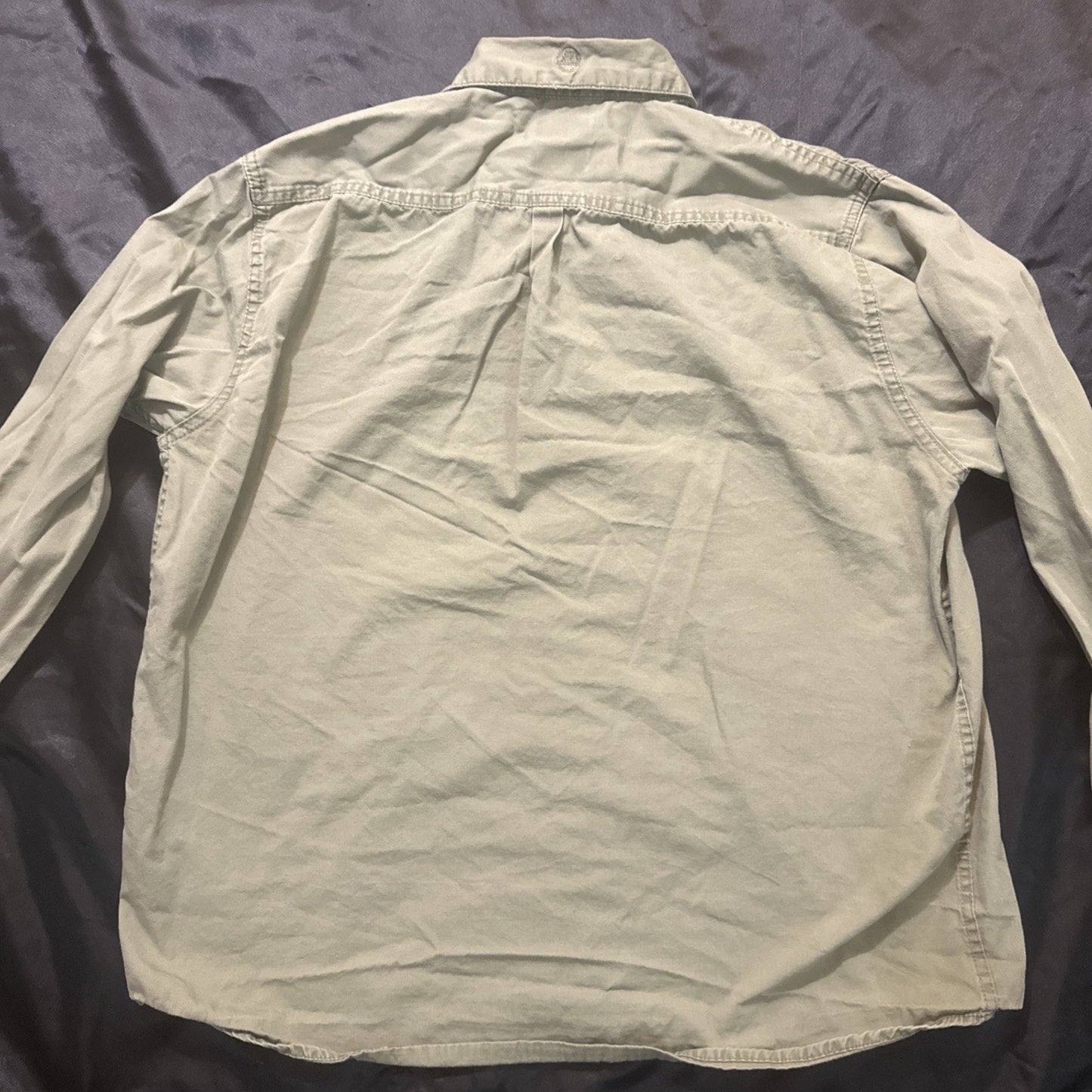 Wrangler Casual Button Down Long Sleeve Shirt 25" PTP Mens L Green Cotton 1A07