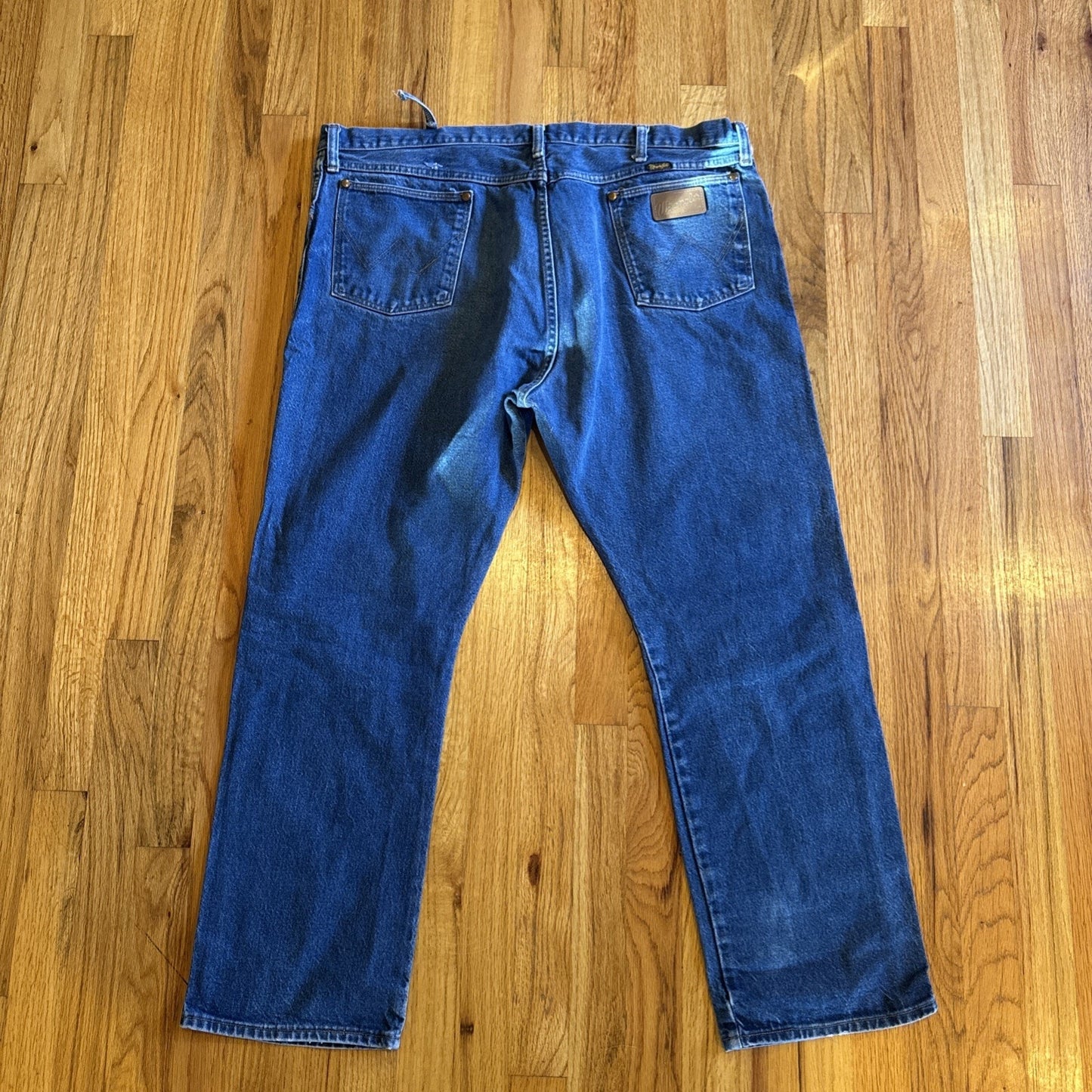 Vtg Wrangler Jeans Men's 42x30 Relaxed Fit Dark Wash Denim Blue Work USA F1