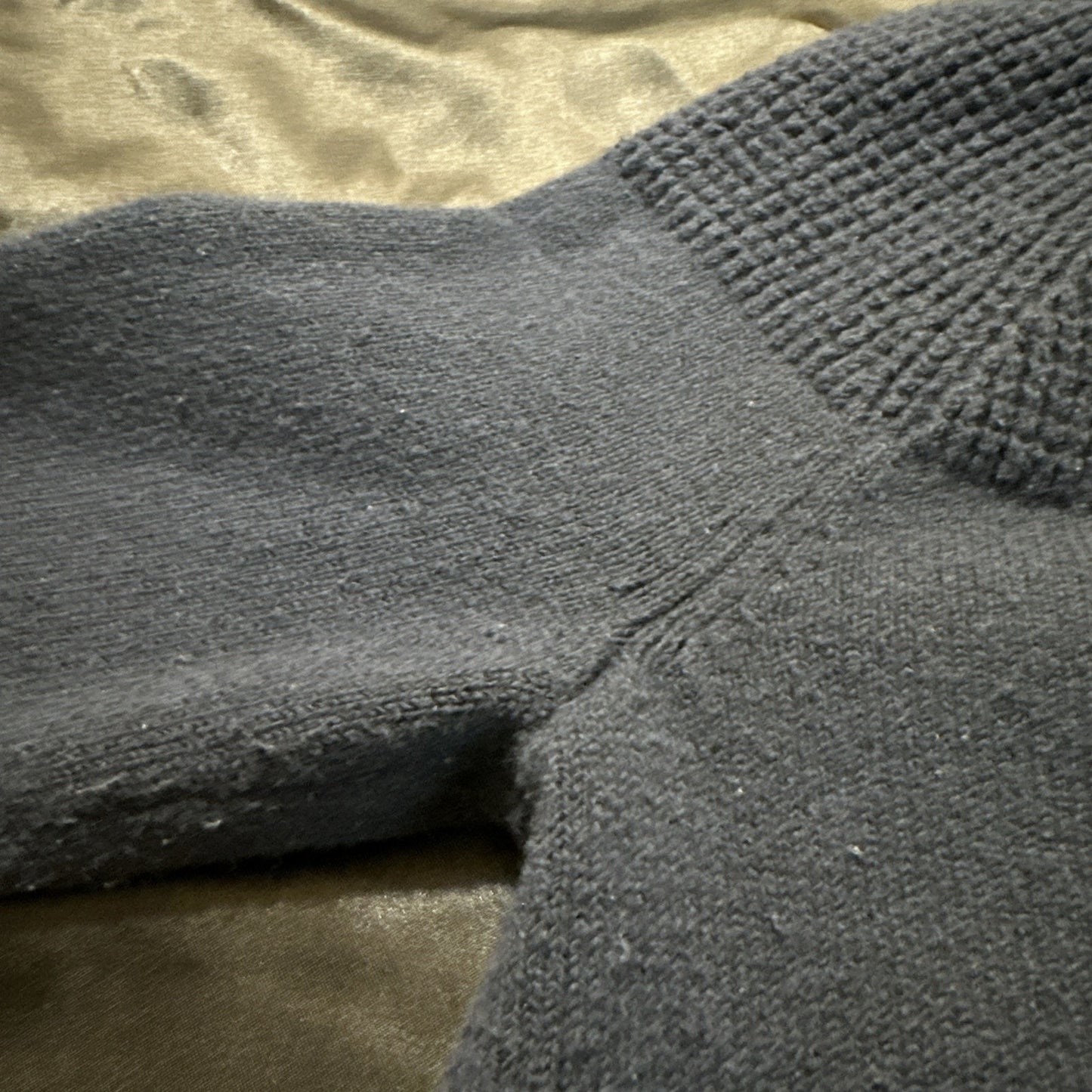 Vtg LL Bean Turtle Neck Knit Sweater Womens M 19" PTP Navy Blue 1A20