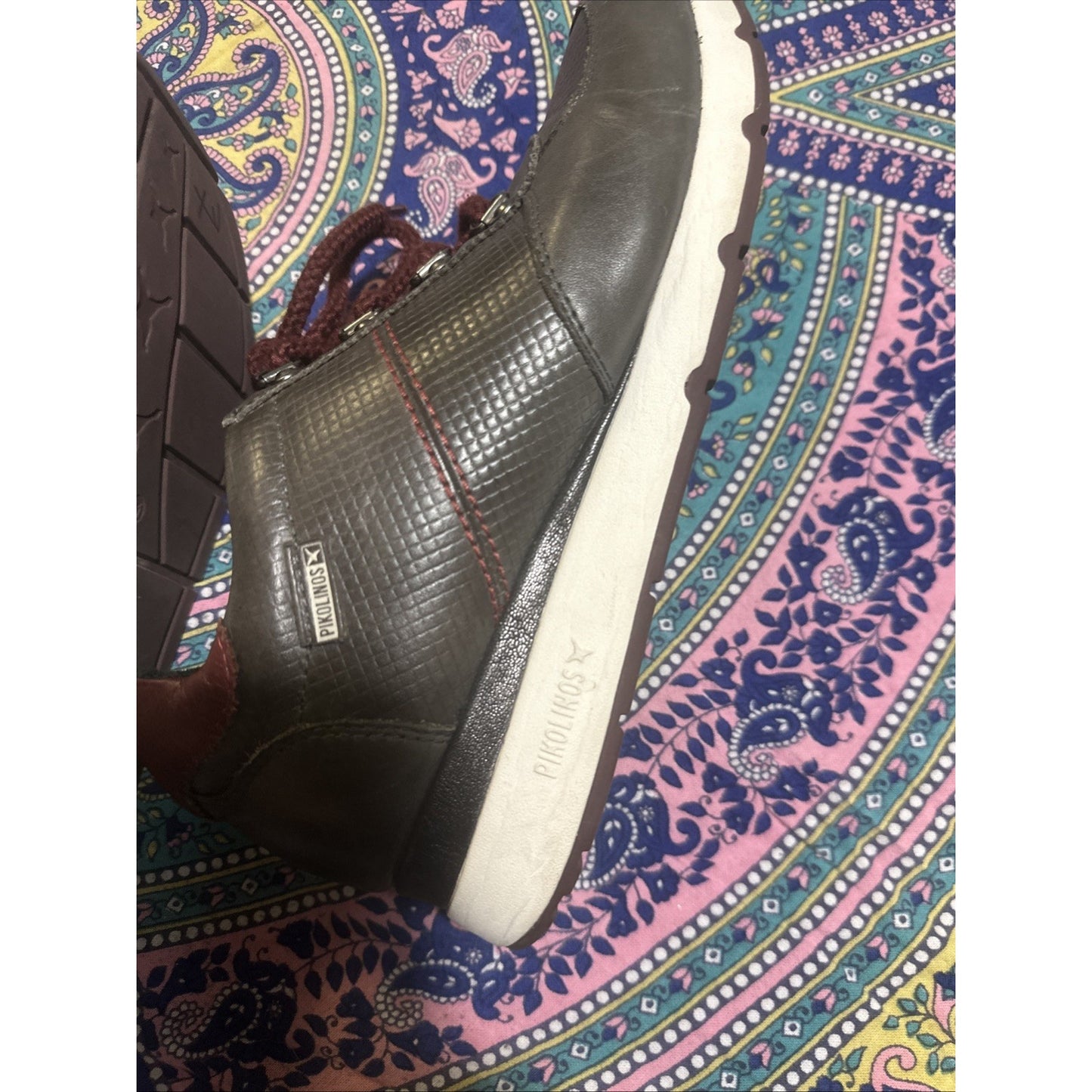 Pikolinos Women’s Leather Gray/Burgendy Sneakers US 10.5 UK 8 Euro 41