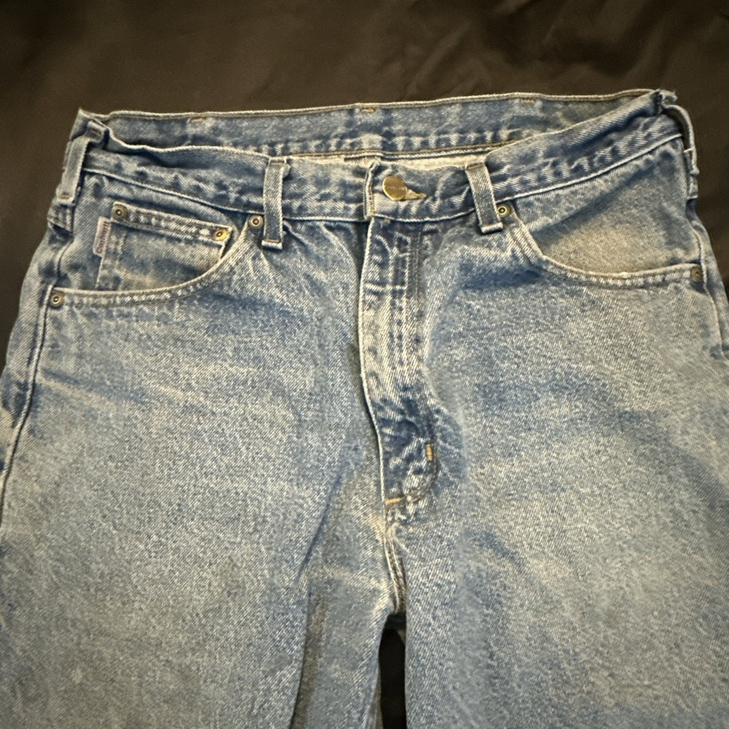 Vtg Carhartt Blue Denim Jeans Mens 34x32 B17-STW Relaxed Jeans Stonewash 1B11