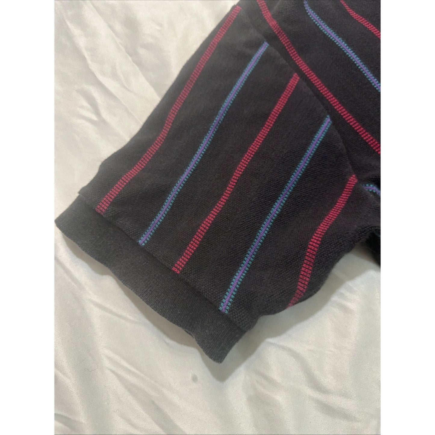Vtg Lobo Pendleton Polo Tee Black Striped Mens L Bowling T Shirt USA MADE 1D21