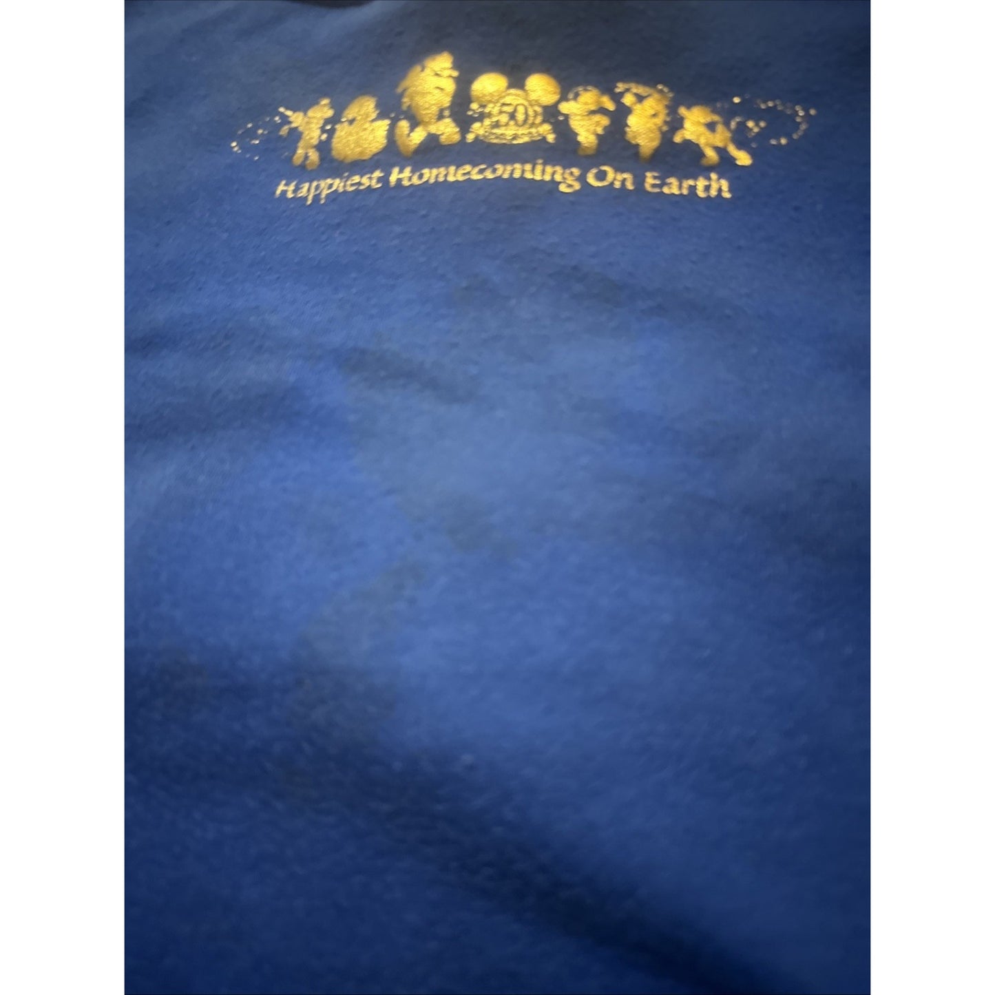 Vtg Disney Shirt Womens XL 50 Years Anniversary Happiest Homecoming Blue 2A04