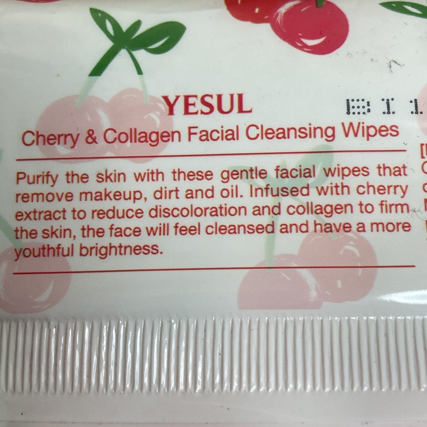 Yesul Cherry Collagen Facial Cleansing Wipes 60 Per-moistened Wipes A8