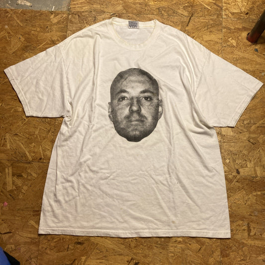 90's White Tee With Face Graphic On Front XL A11