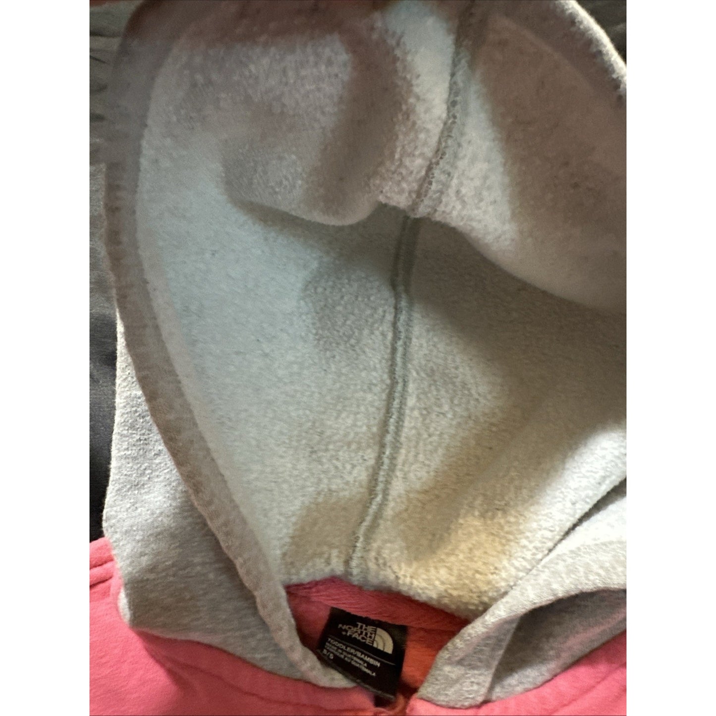 The North Face Toddler Size 5 Full Zip Jacket Pink/Gray Cotton Blend 1D12