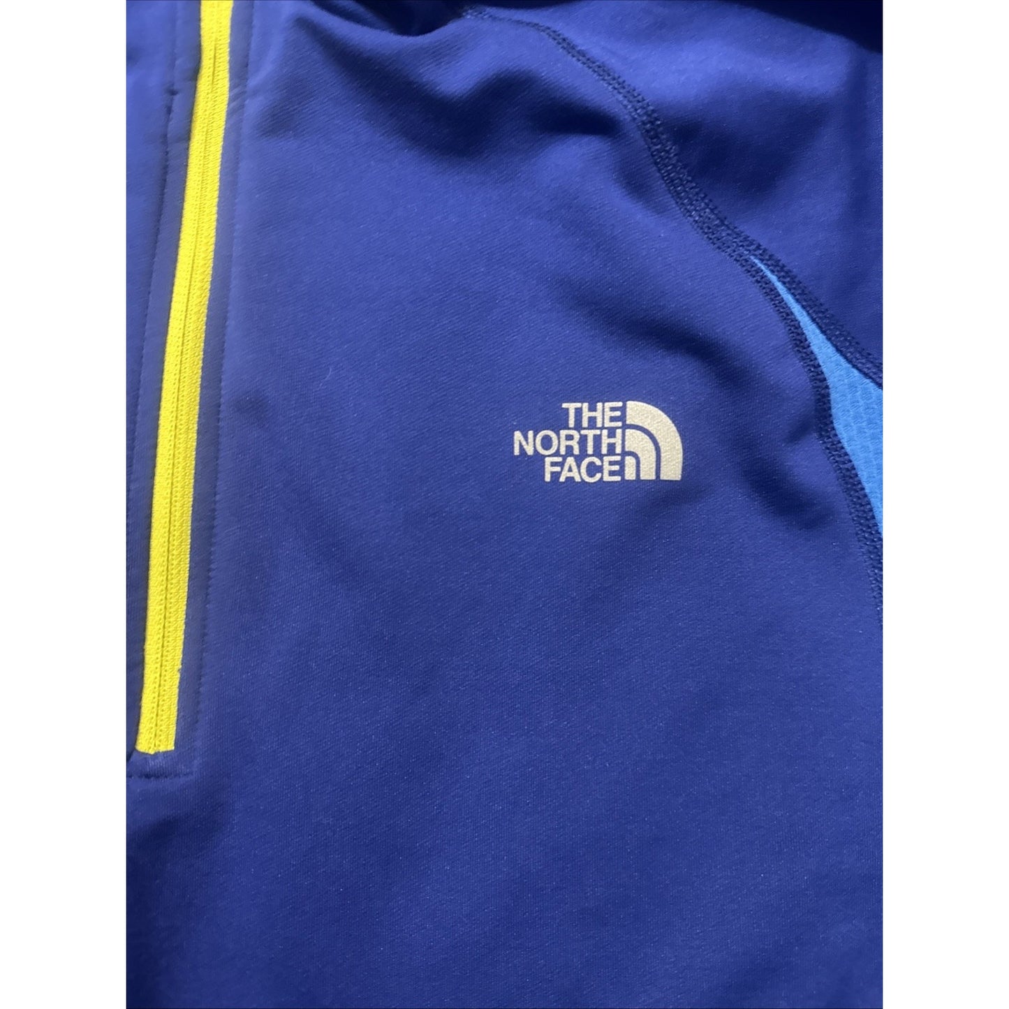 The North Face Pullover Quarter Zip Jacket Mens XL Blue Yellow Vapor Wick 1D06