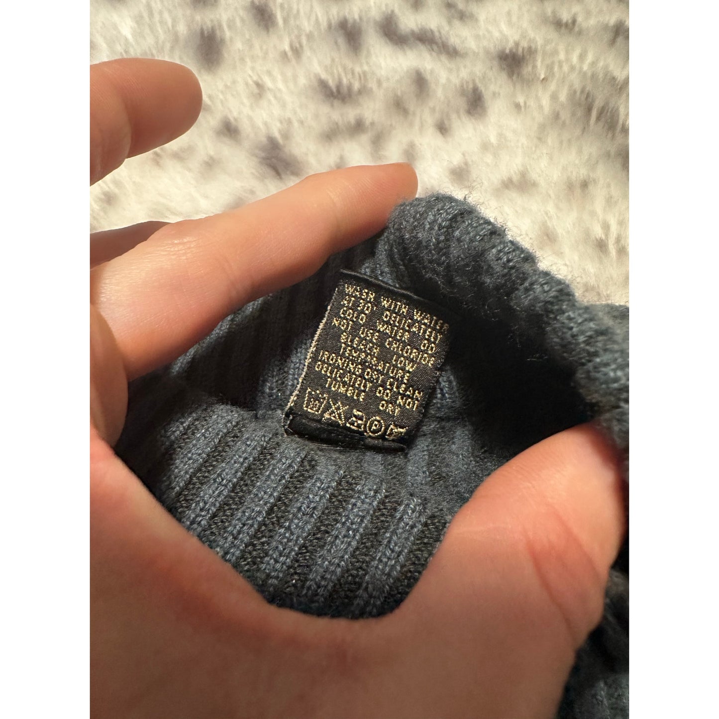 Bachrach Italian Wool Blend Pullover Sweater Dusty Blue Gray Size L | 2C10