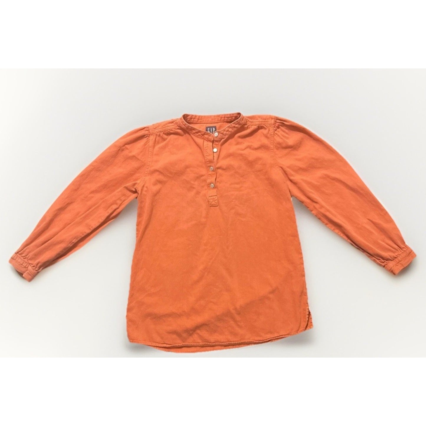 GAP Denim Orange Long Sleeve Women's Top Size Tall M 100% Cotton 1D01