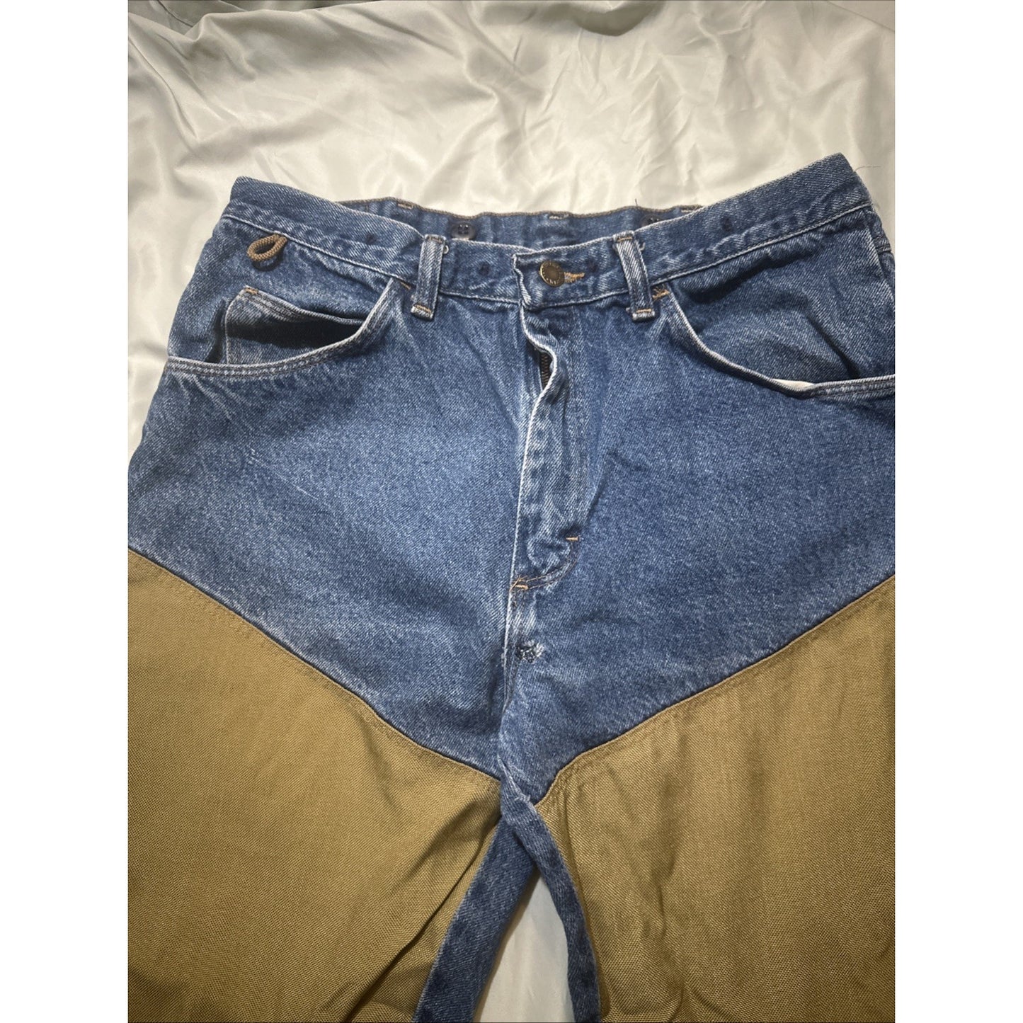 VTG WRANGLER RUGGEDWEAR MENS 34X30 DENIM CANVAS JEANS USA MADE WORKWEAR 2A06