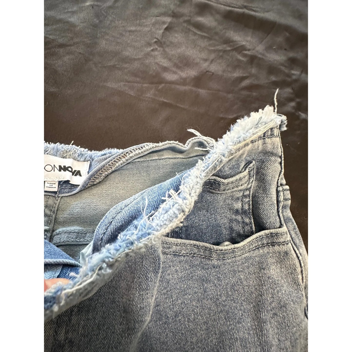 Fashion Nova Womens High Rise Flare Jeans Size 11 Lace Up Cutout Distressed