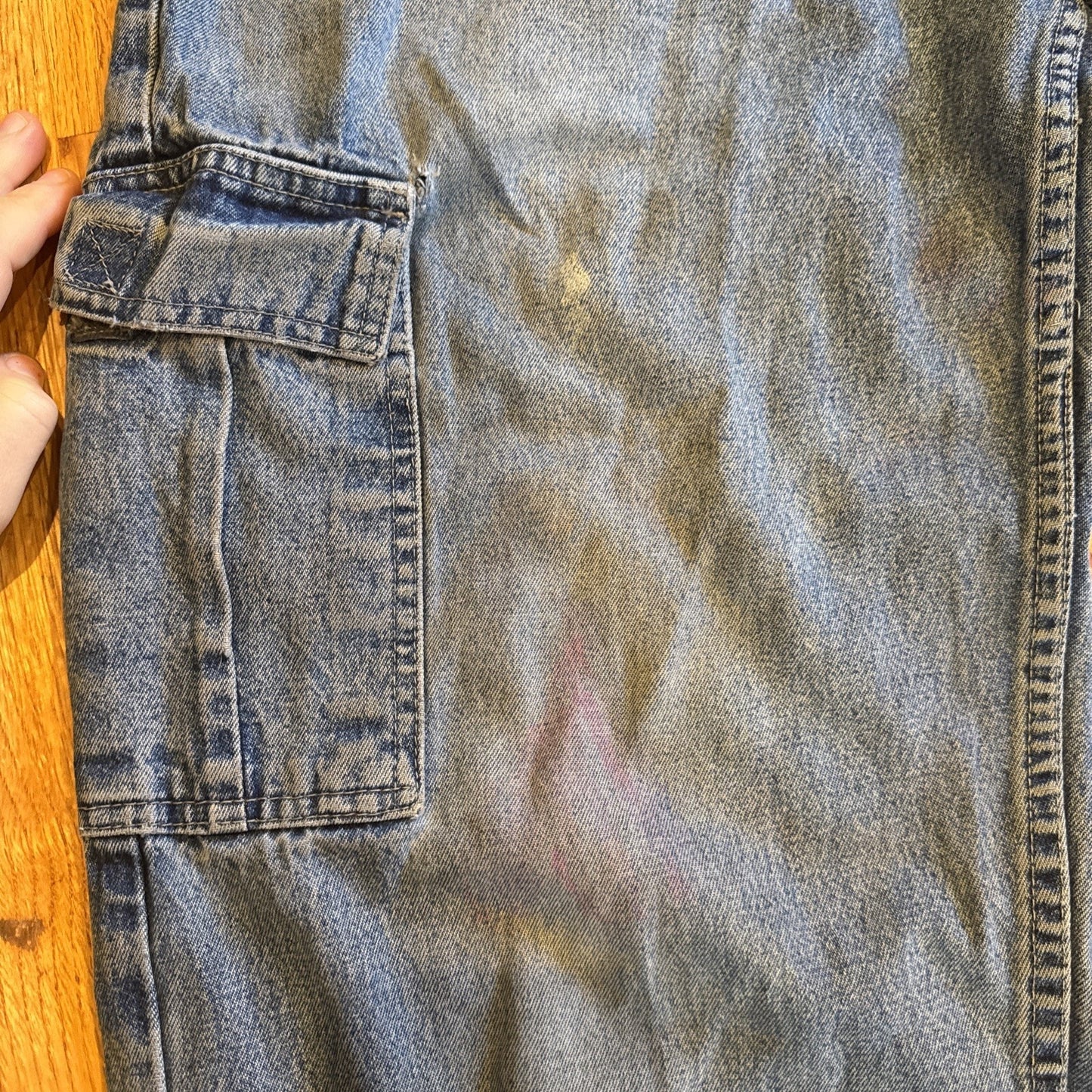 Wrangler Cargo Jeans Men Size 32x32 Pockets Straight Leg E3