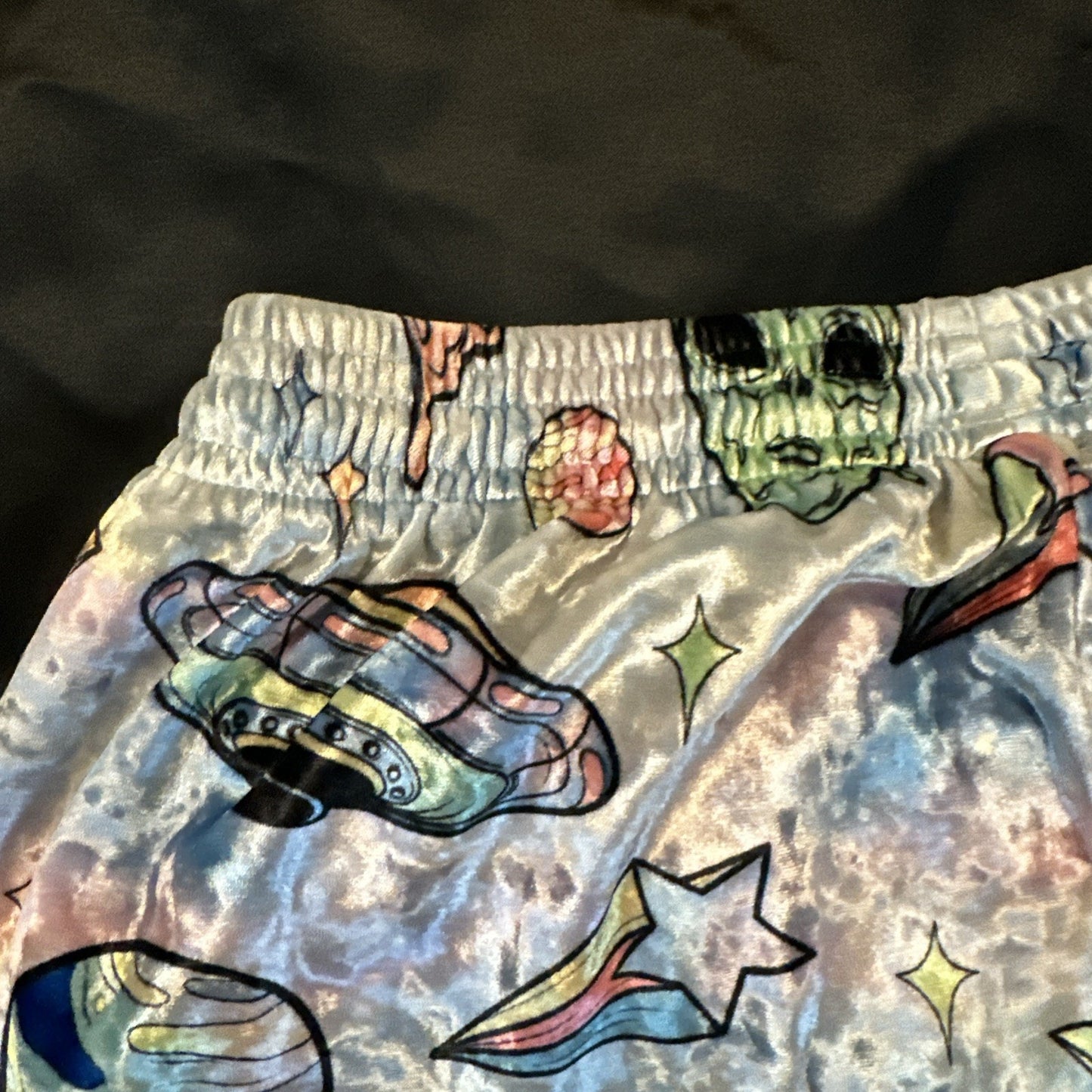 RETIRED Electro Threads Alien Elastic Shorts Mens 32 Quality USA Velour 1B08