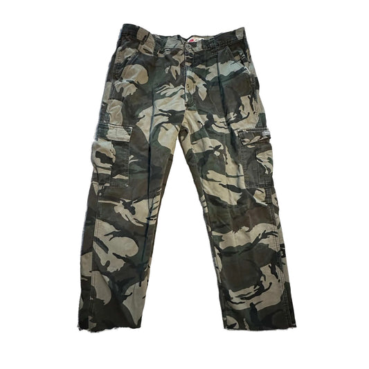 Wrangler Mens Cargo Pants 34x27 Camo Relaxed Fit Fleece Lined Outdoor