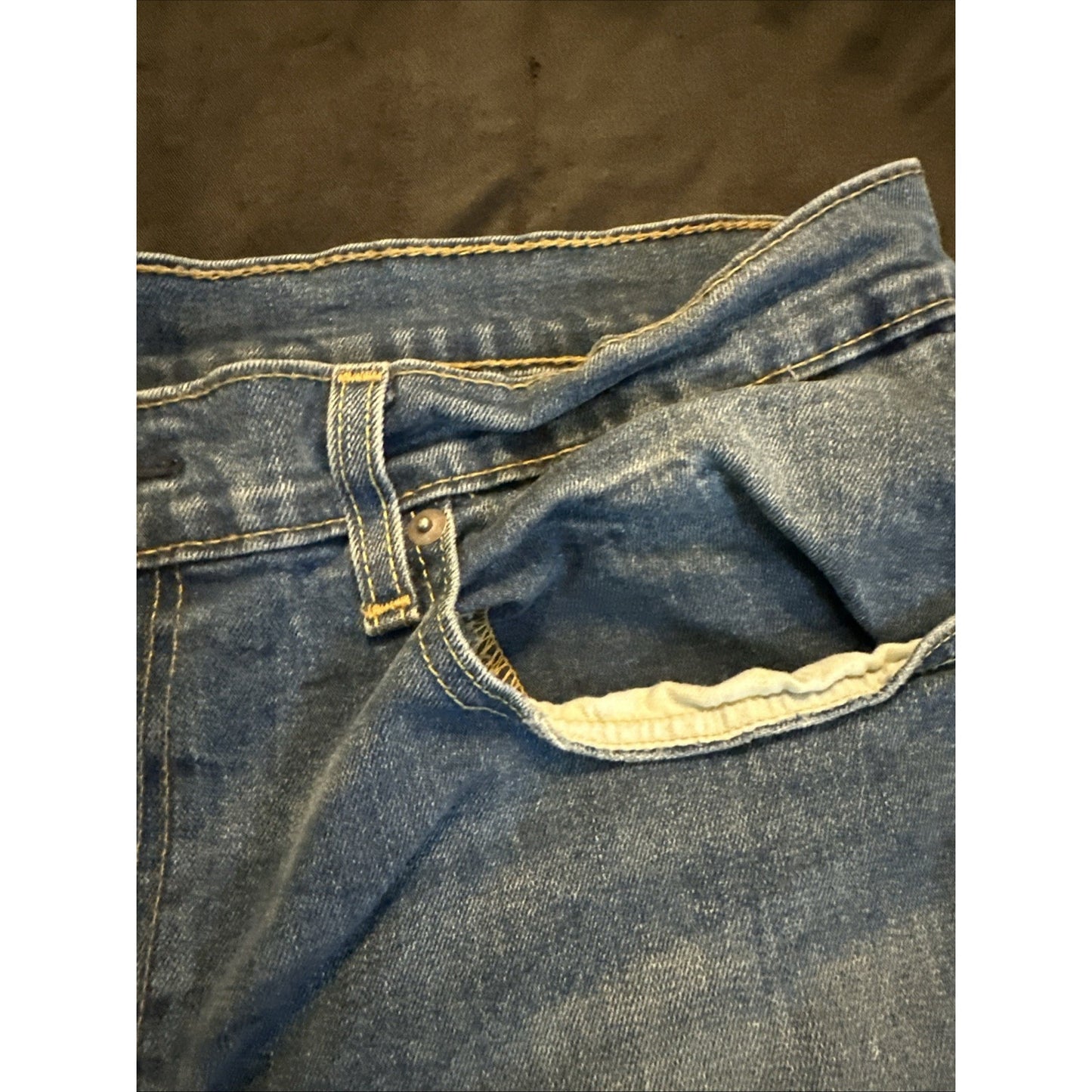 Levi's 502 Blue Denim Jeans Paint Workwear Mens 36x32 1C01