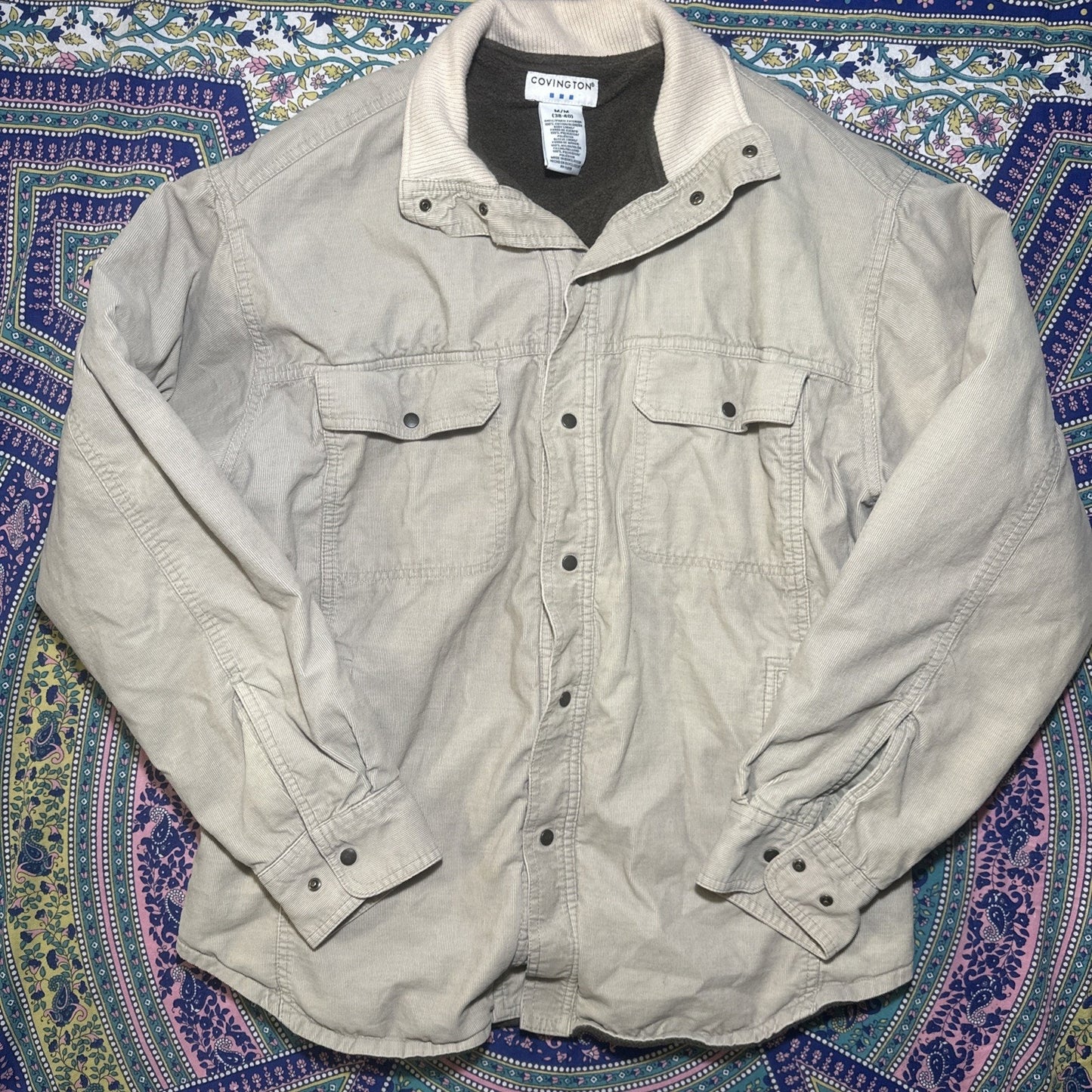 Covington Beige Corduroy Fleece Lined Jacket Size M Bangladesh