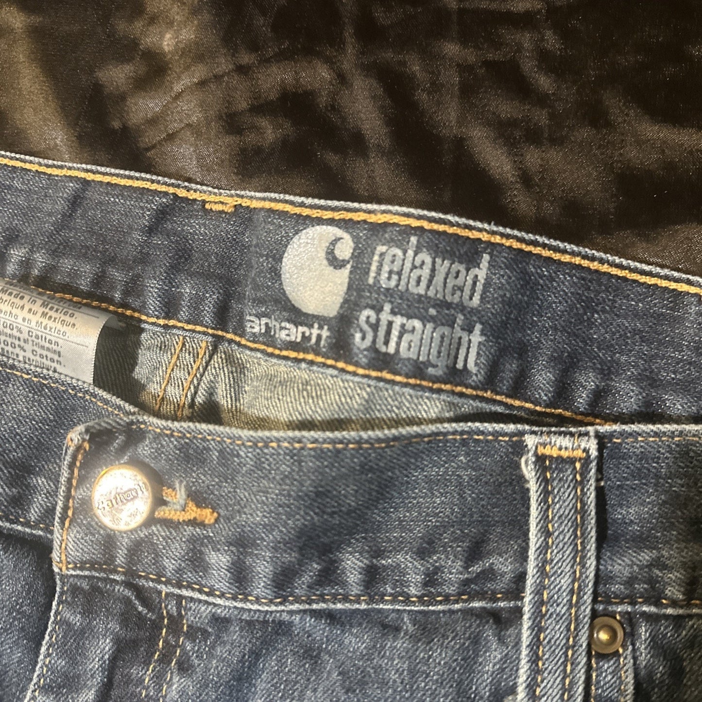 Carhartt Men’s Denim Blue Jeans Pants 42x32 Relaxed Straight Mexico Excellent