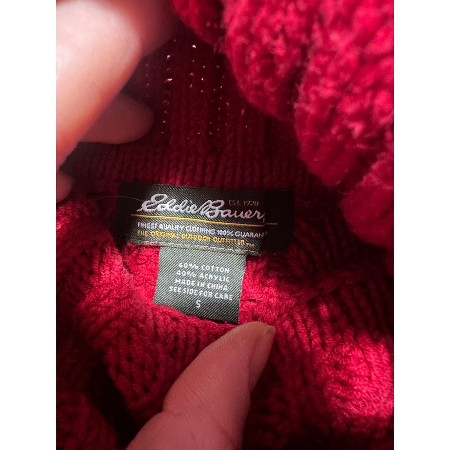 Eddie Bauer Red Turtle Neck Sweater Cotton Blend Size S Women | 2C12