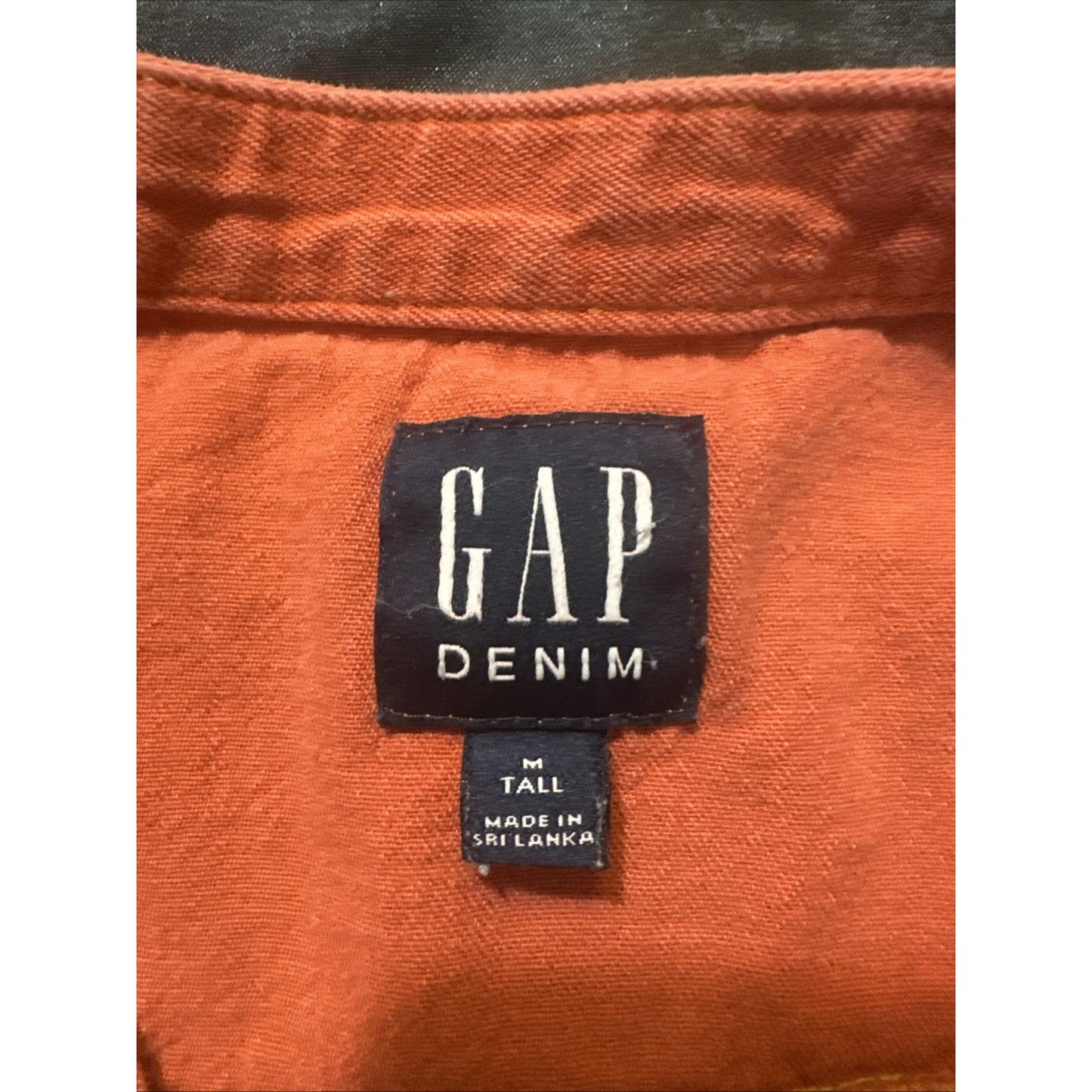 GAP Denim Orange Long Sleeve Women's Top Size Tall M 100% Cotton 1D01
