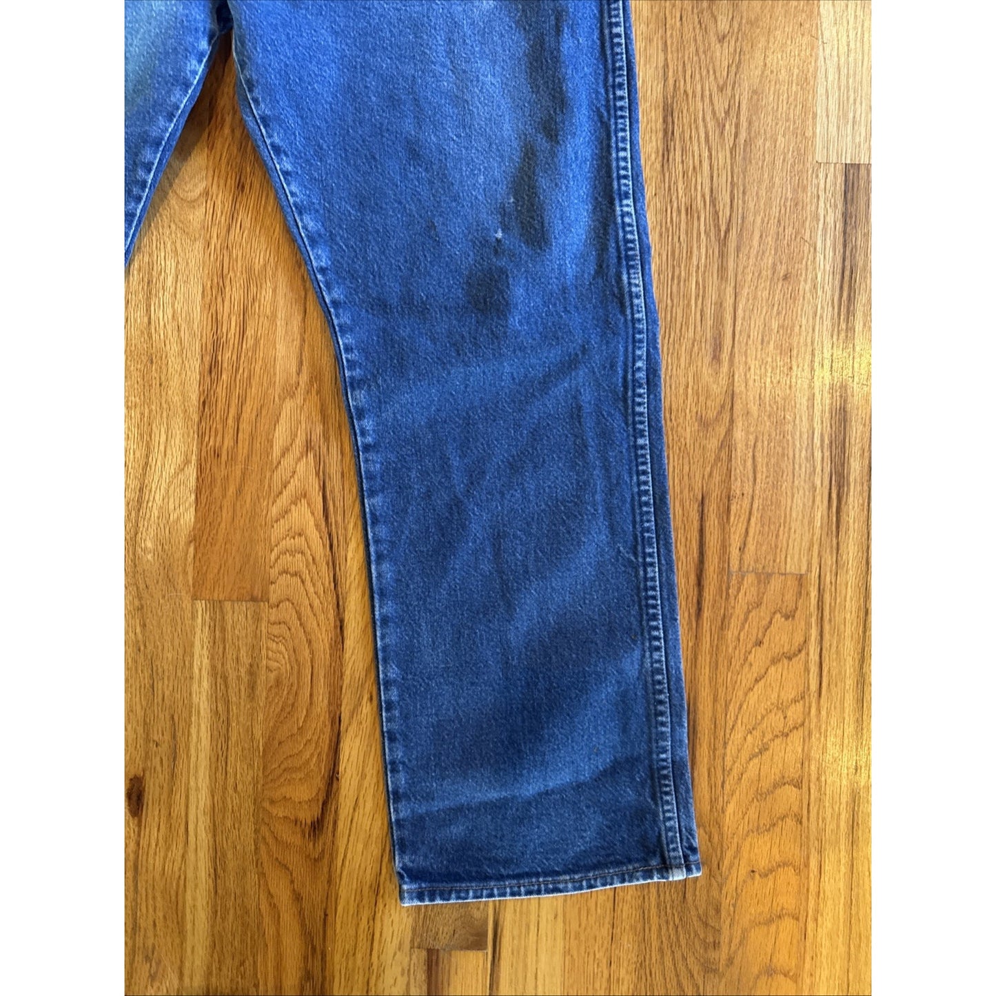 Vtg Wrangler Jeans Men's 42x30 Relaxed Fit Dark Wash Denim Blue Work USA F1